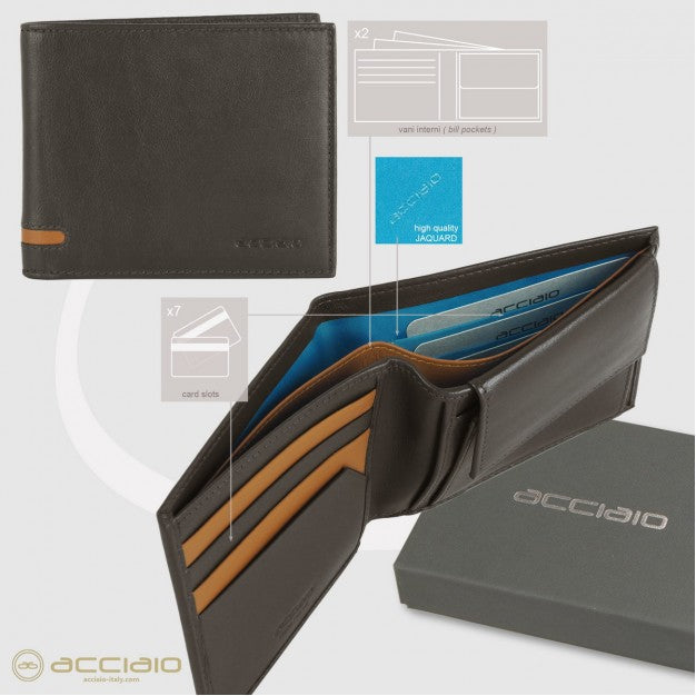 Portafoglio medio in pelle