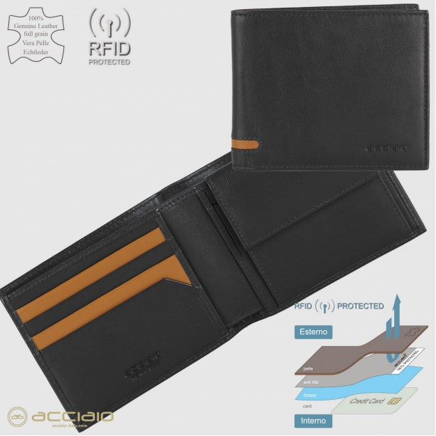 Portafoglio medio in pelle