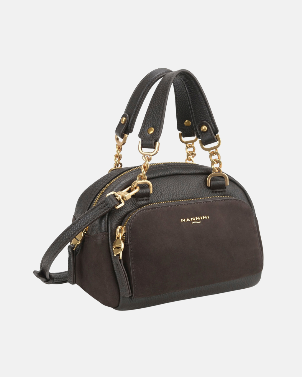 Borsa a mano in pelle e suede Cynthia