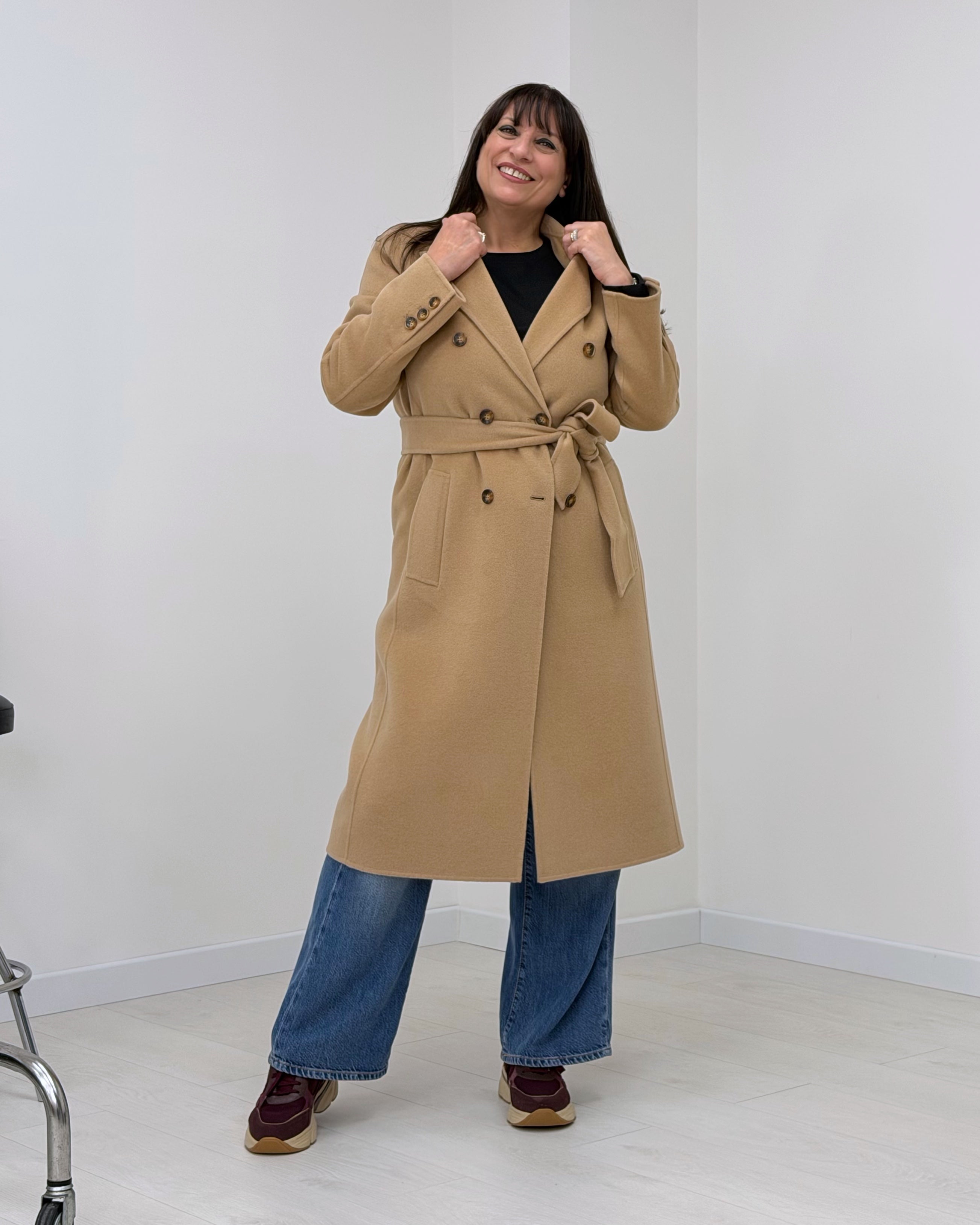 Cappotto lungo doppio petto Ara1