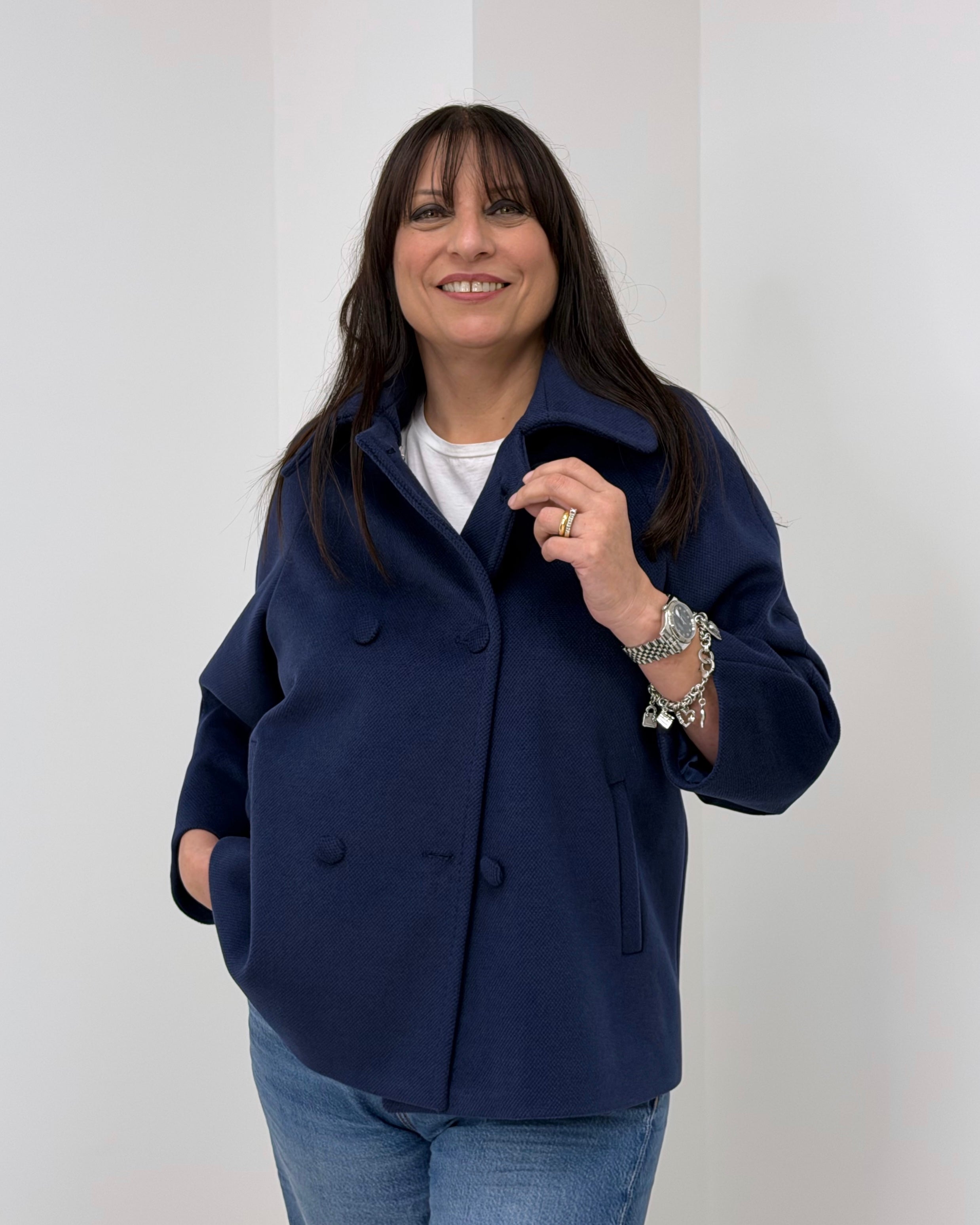 Cappotto corto doppio petto