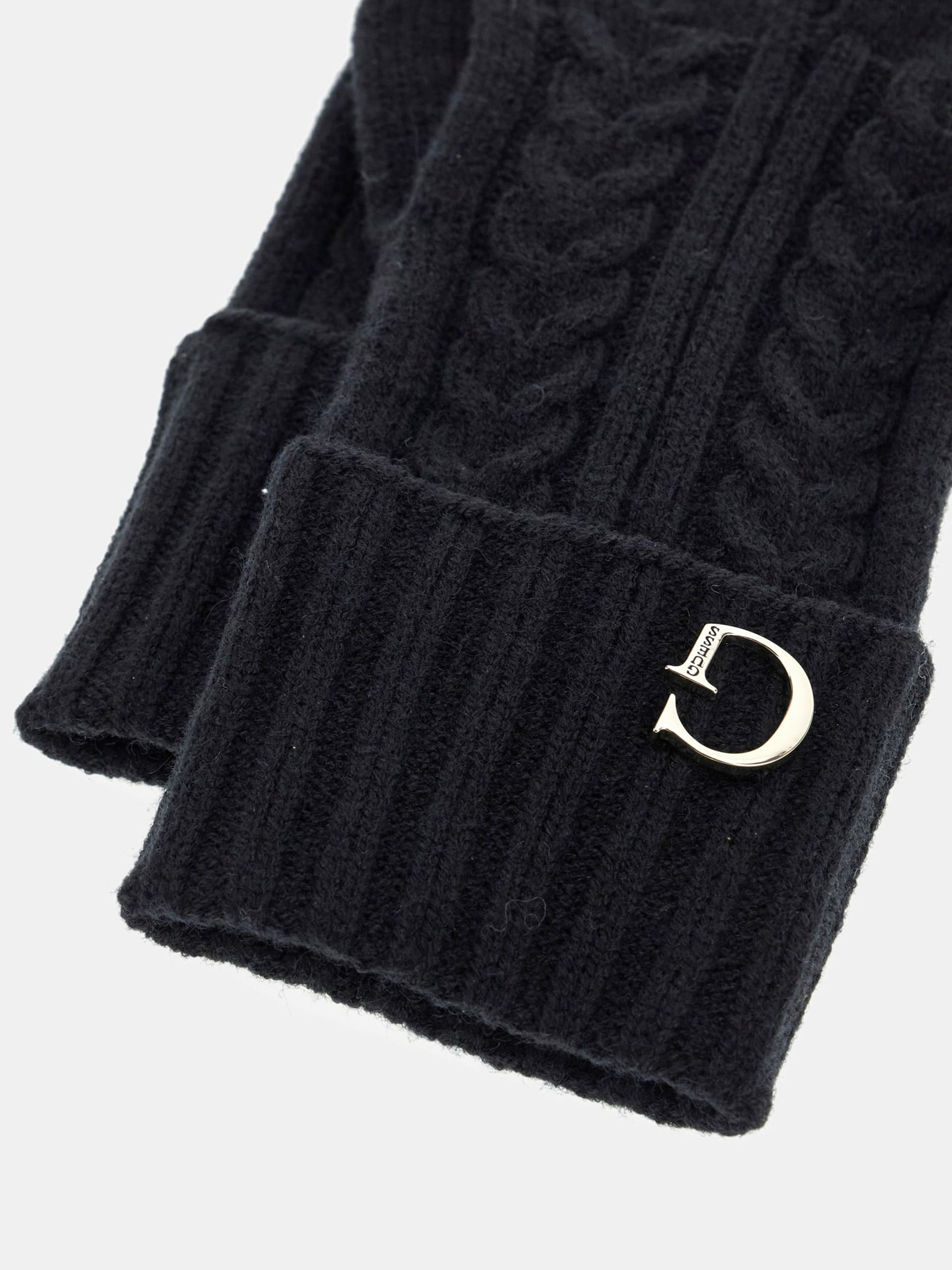 Guanti in maglia con logo