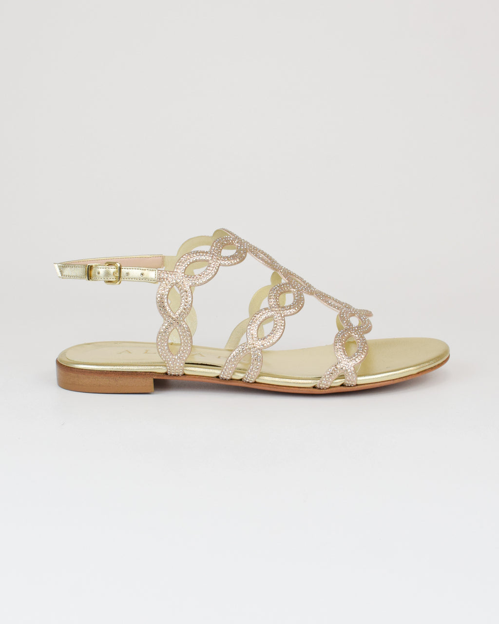 Sandalo gioiello in pelle intrecciata