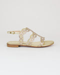 Sandalo gioiello in pelle intrecciata