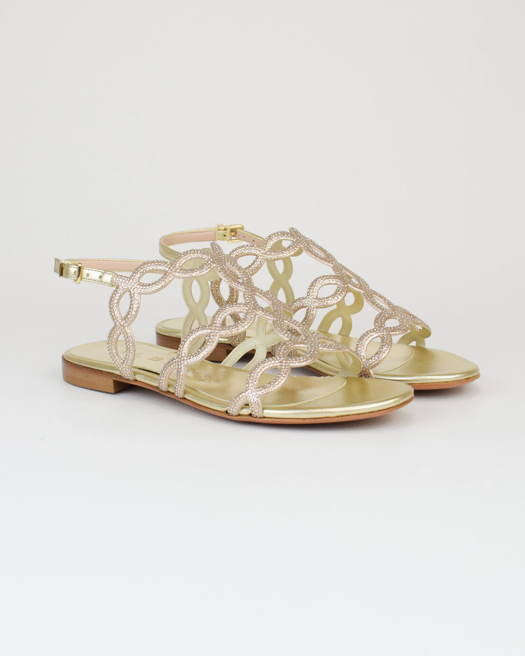 Sandalo gioiello in pelle intrecciata