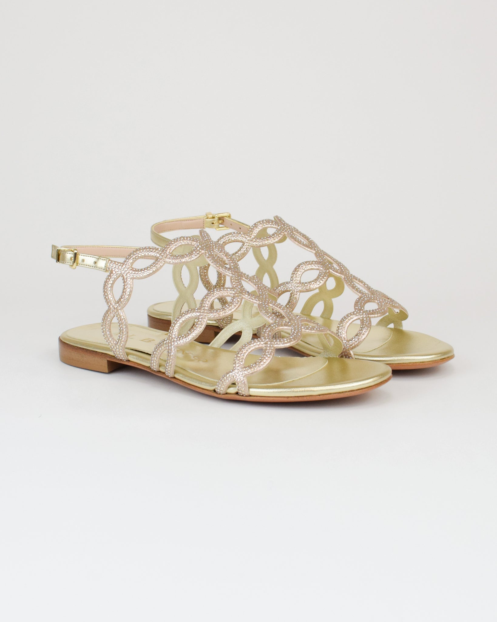 Sandalo gioiello in pelle intrecciata