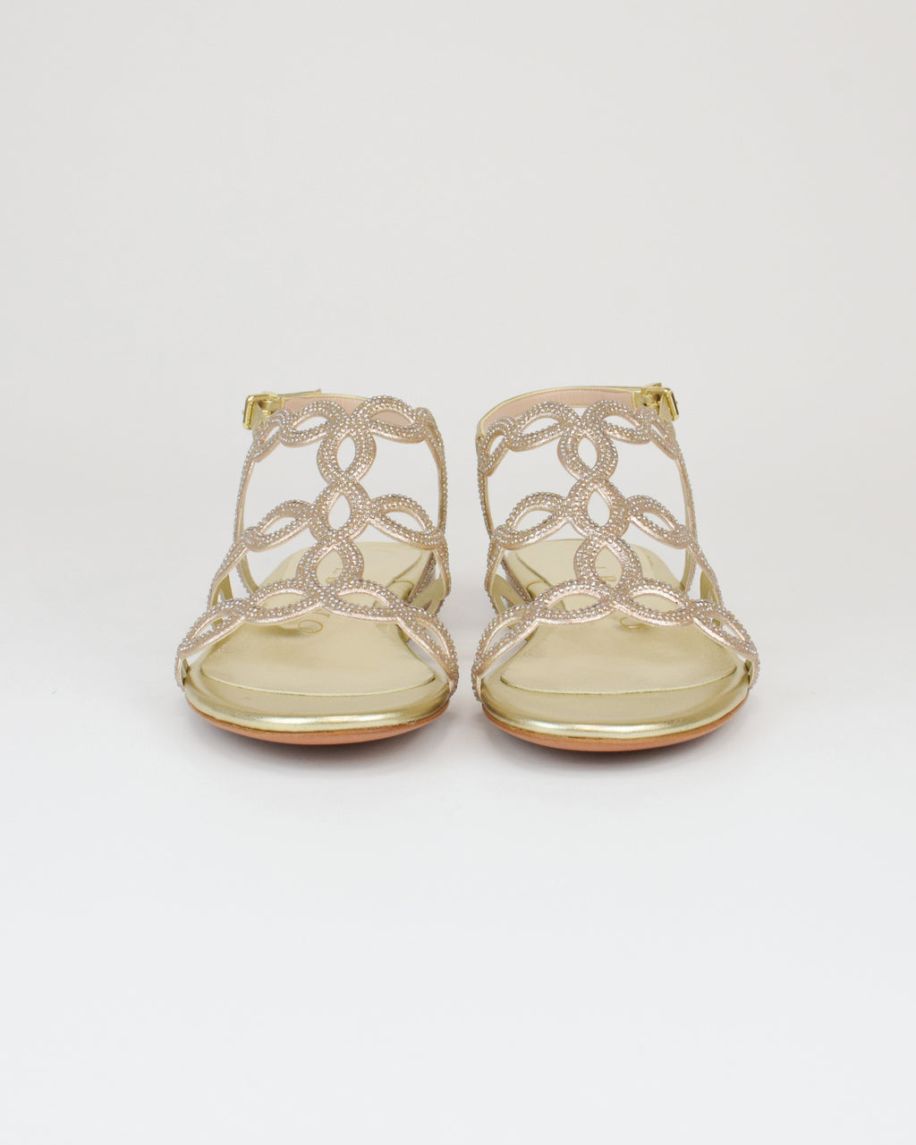 Sandalo gioiello in pelle intrecciata