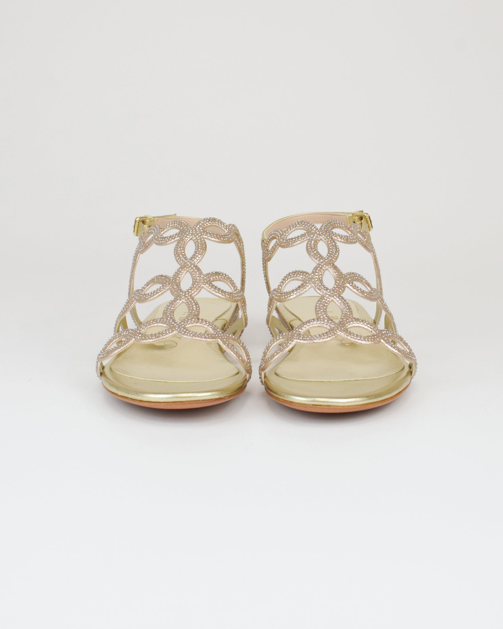 Sandalo gioiello in pelle intrecciata