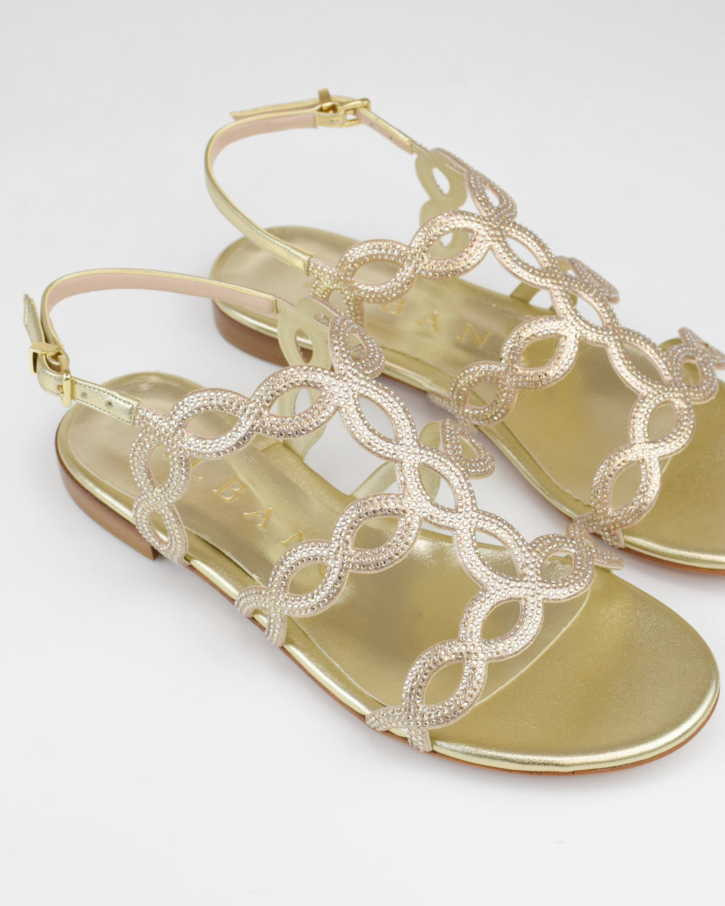 Sandalo gioiello in pelle intrecciata