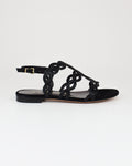 Sandalo gioiello in pelle intrecciata