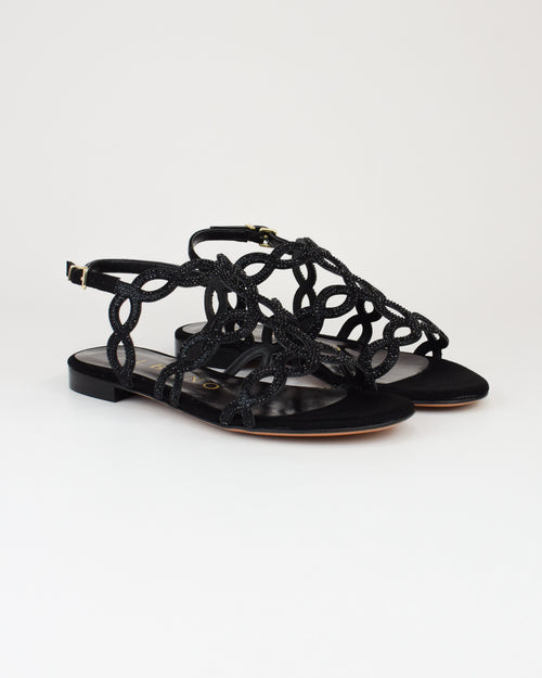 Sandalo gioiello in pelle intrecciata