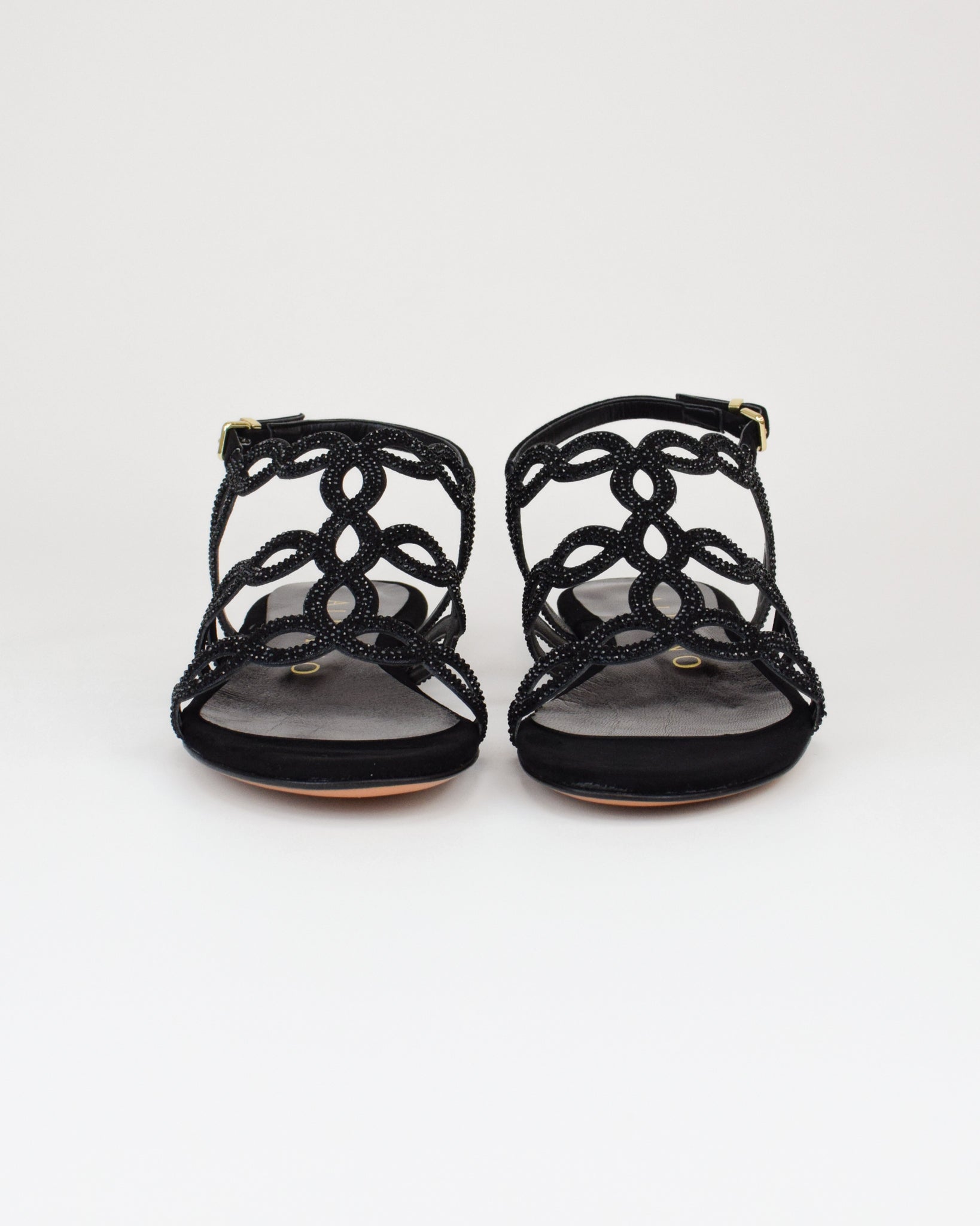 Sandalo gioiello in pelle intrecciata