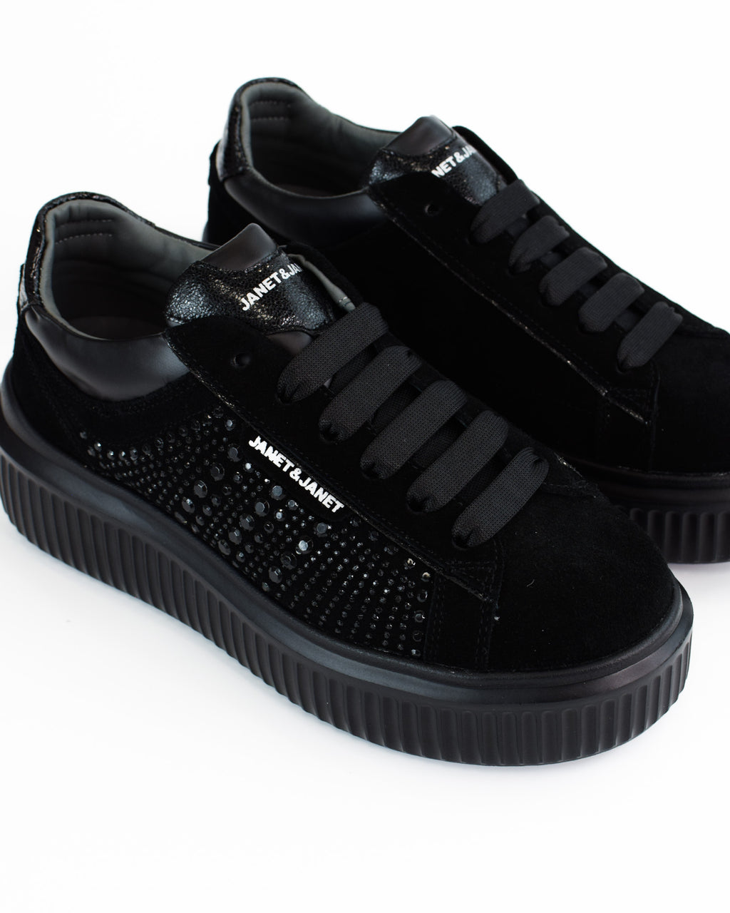 Sneaker in camoscio e strass