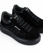 Sneaker in camoscio e strass