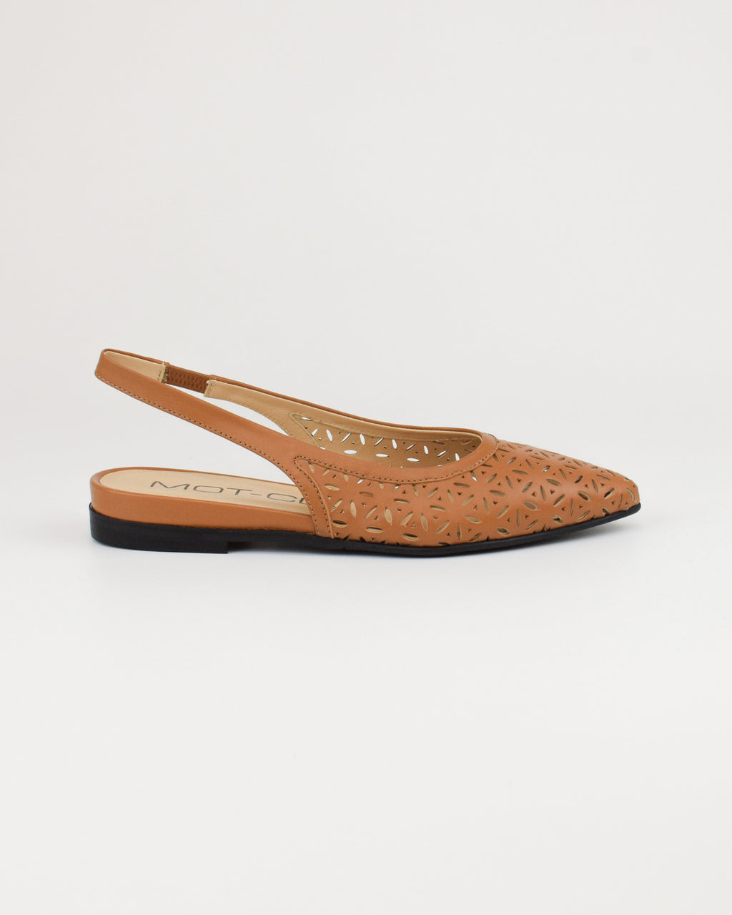 Slingback in pelle traforata
