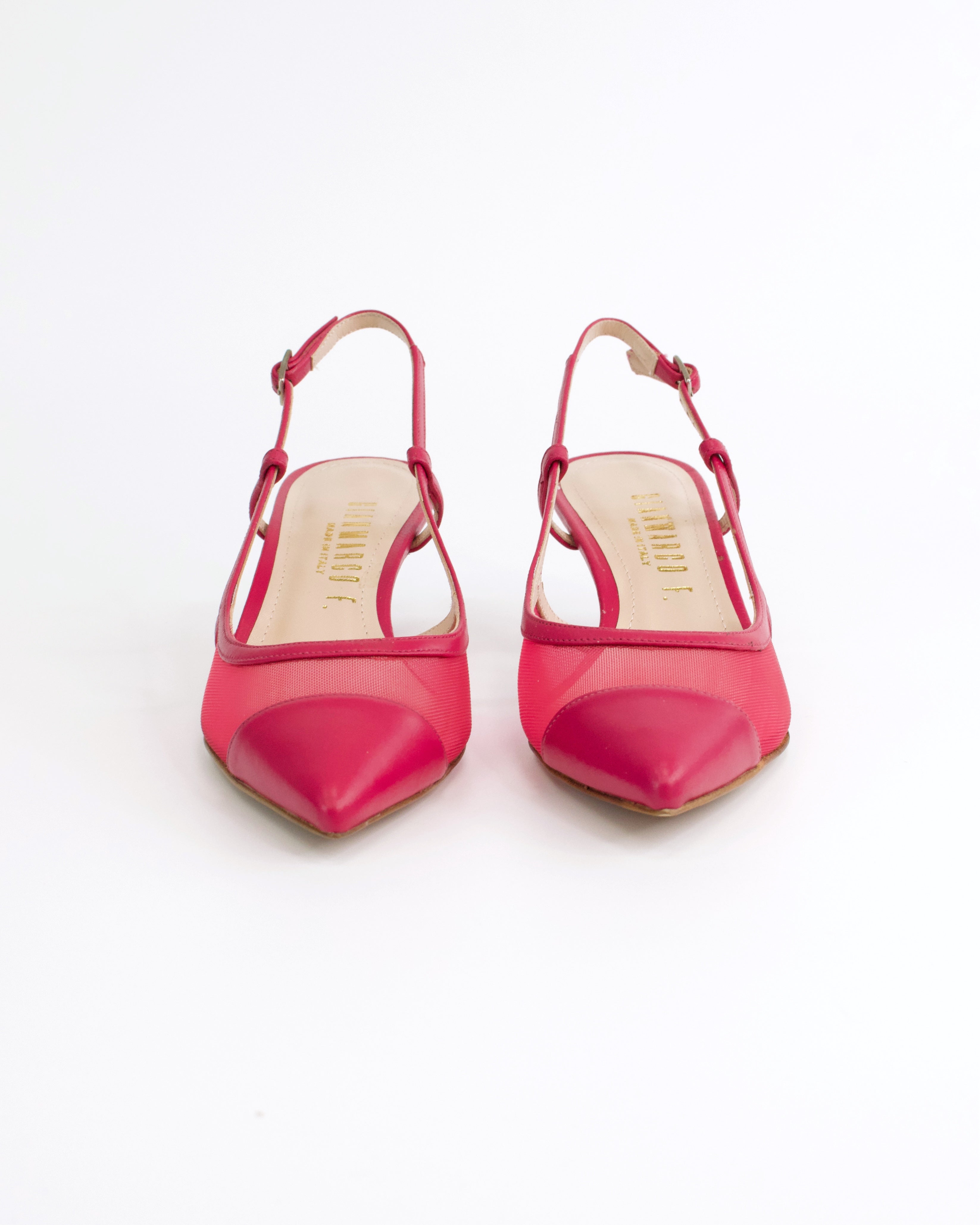 Slingback in pelle e rete