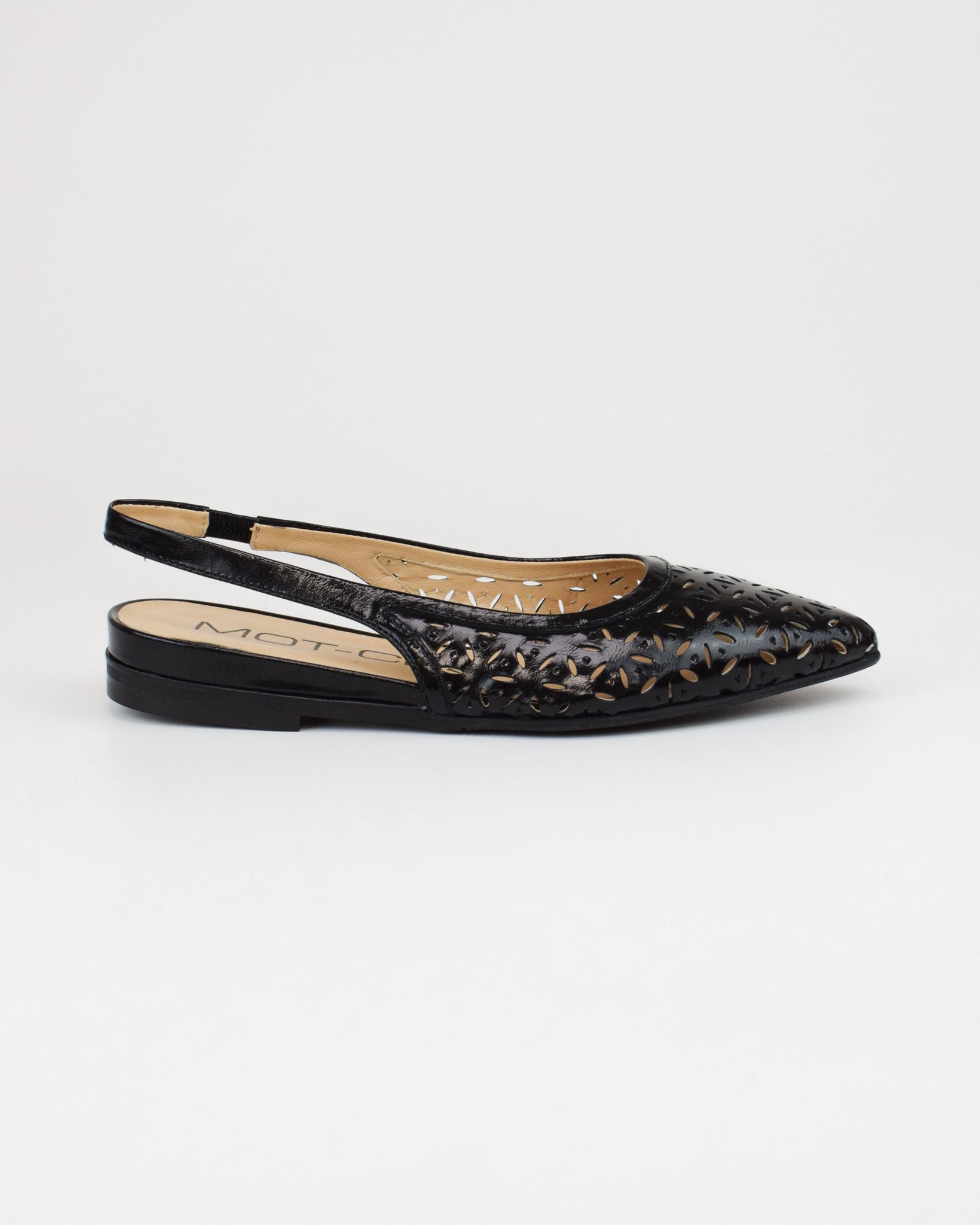 Slingback in pelle traforata