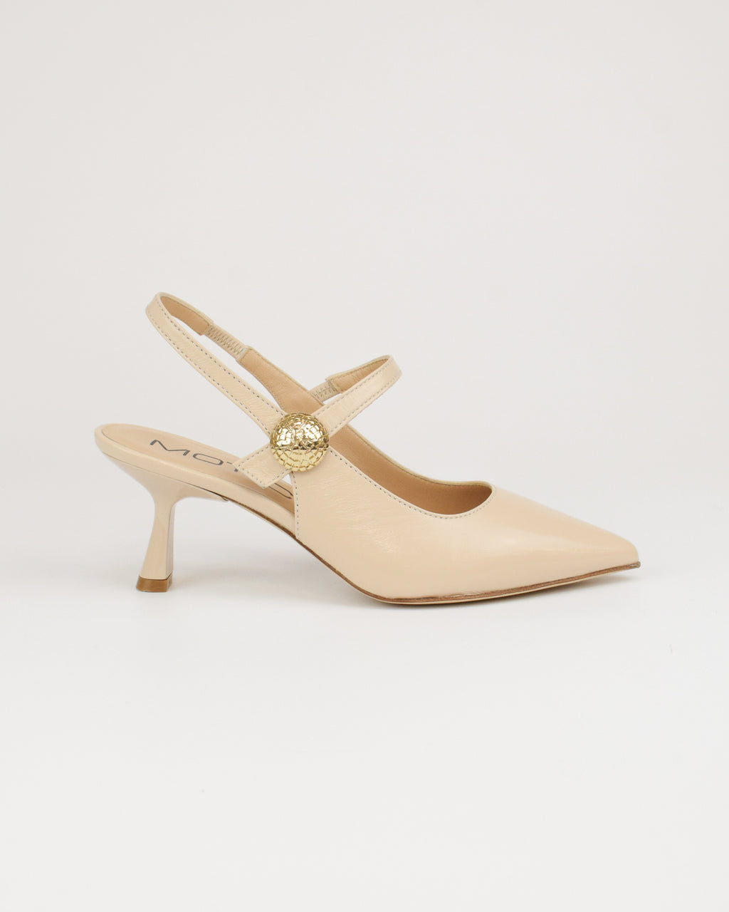 Slingback in vernice con dettaglio gioiello