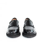 Mocassino in pelle con strass