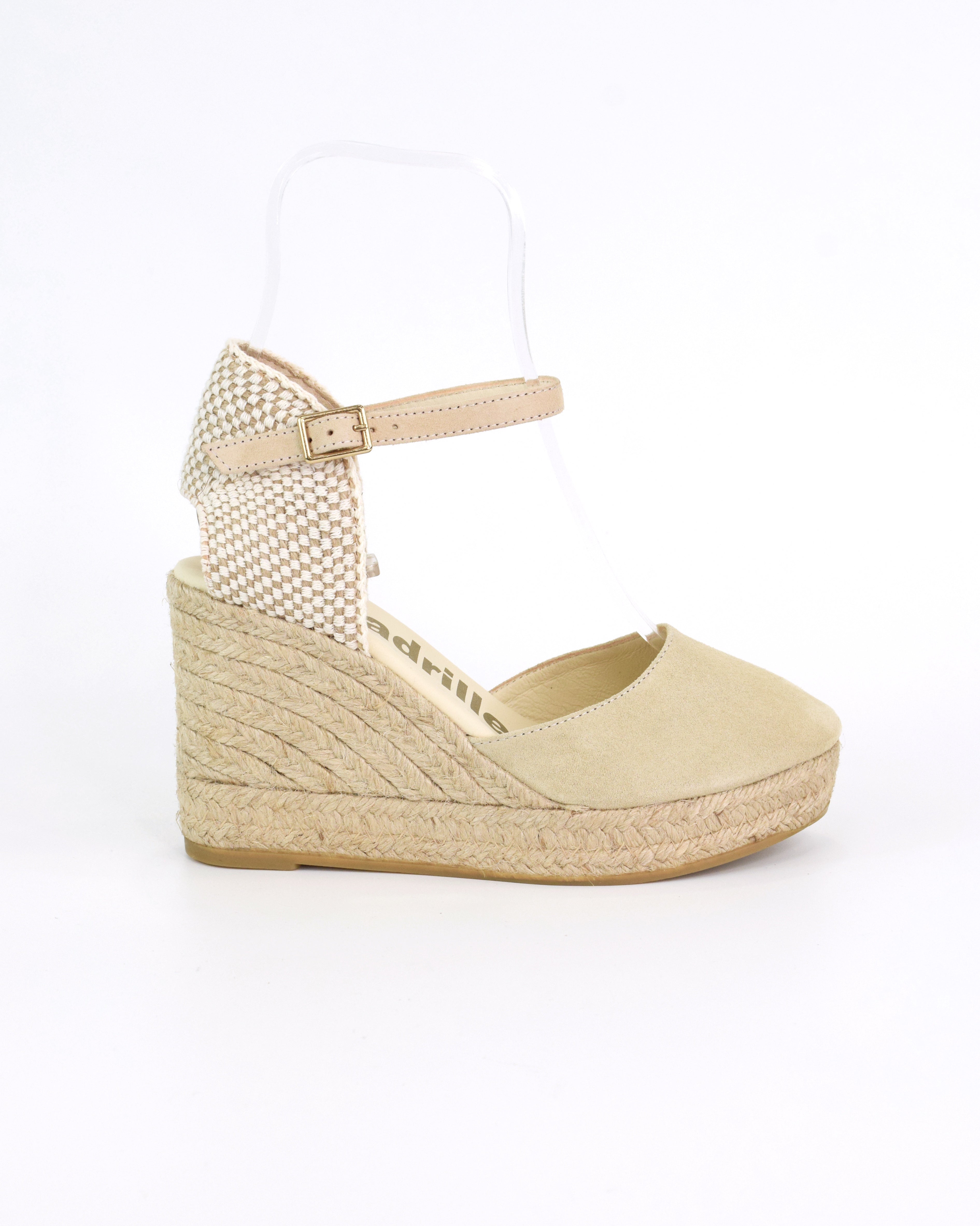 Espadrilles in camoscio con zeppa