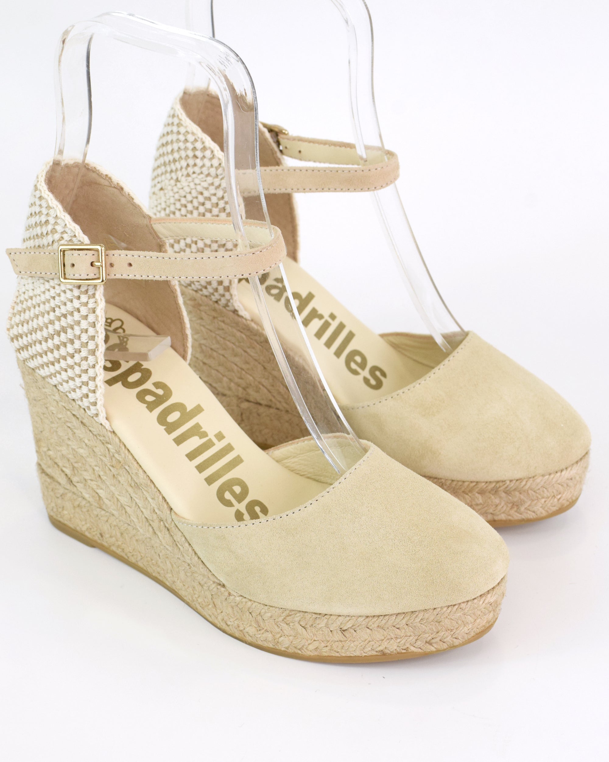 Espadrilles in camoscio con zeppa