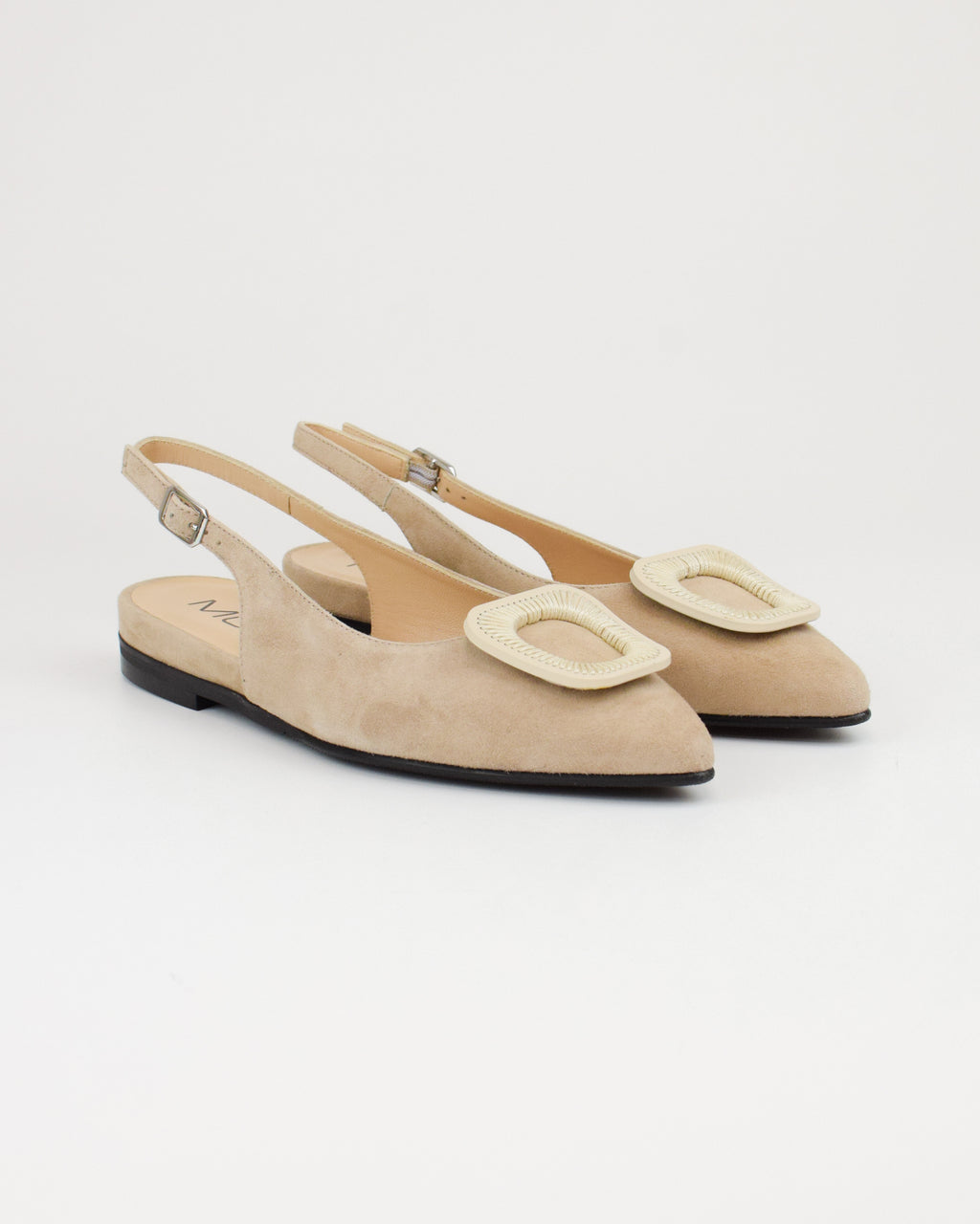 Slingback in pelle scamosciata