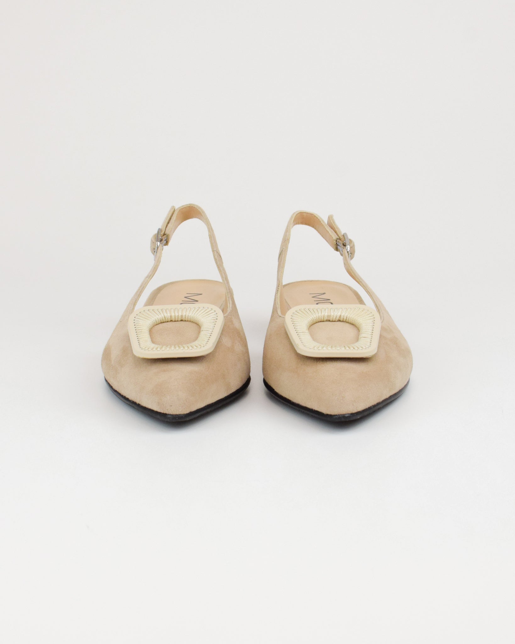 Slingback in pelle scamosciata