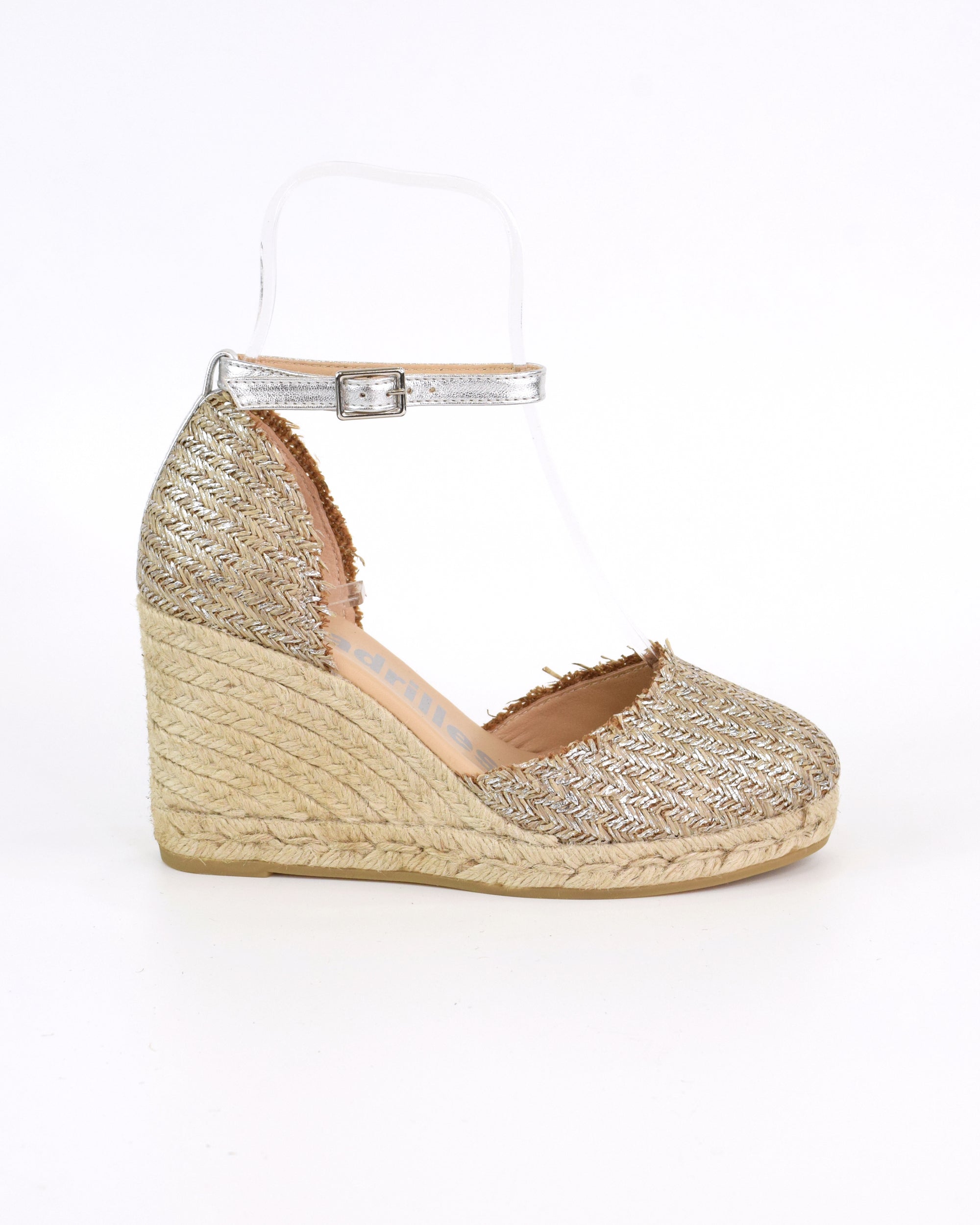 Espadrilles laminata con zeppa