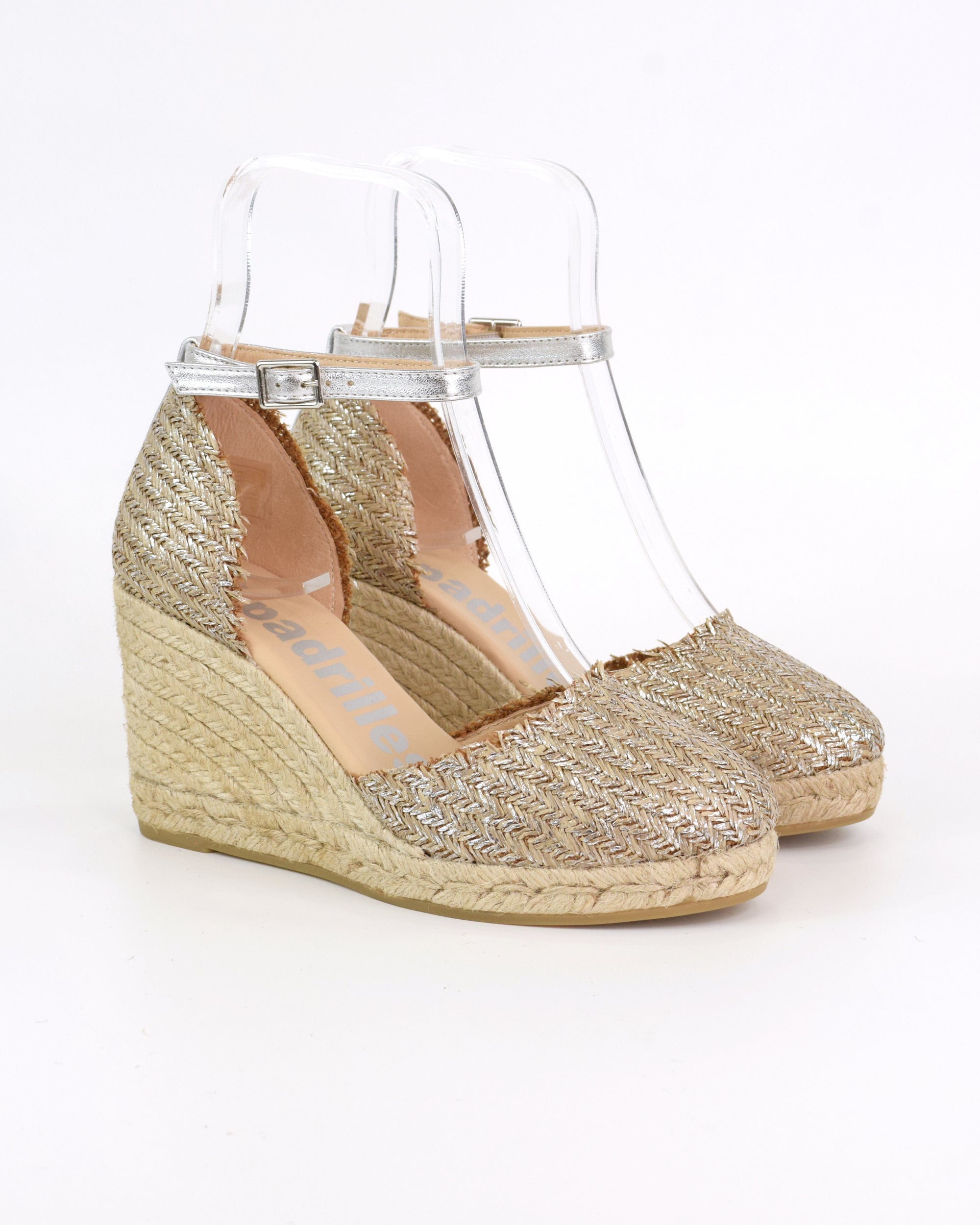 Espadrilles laminata con zeppa