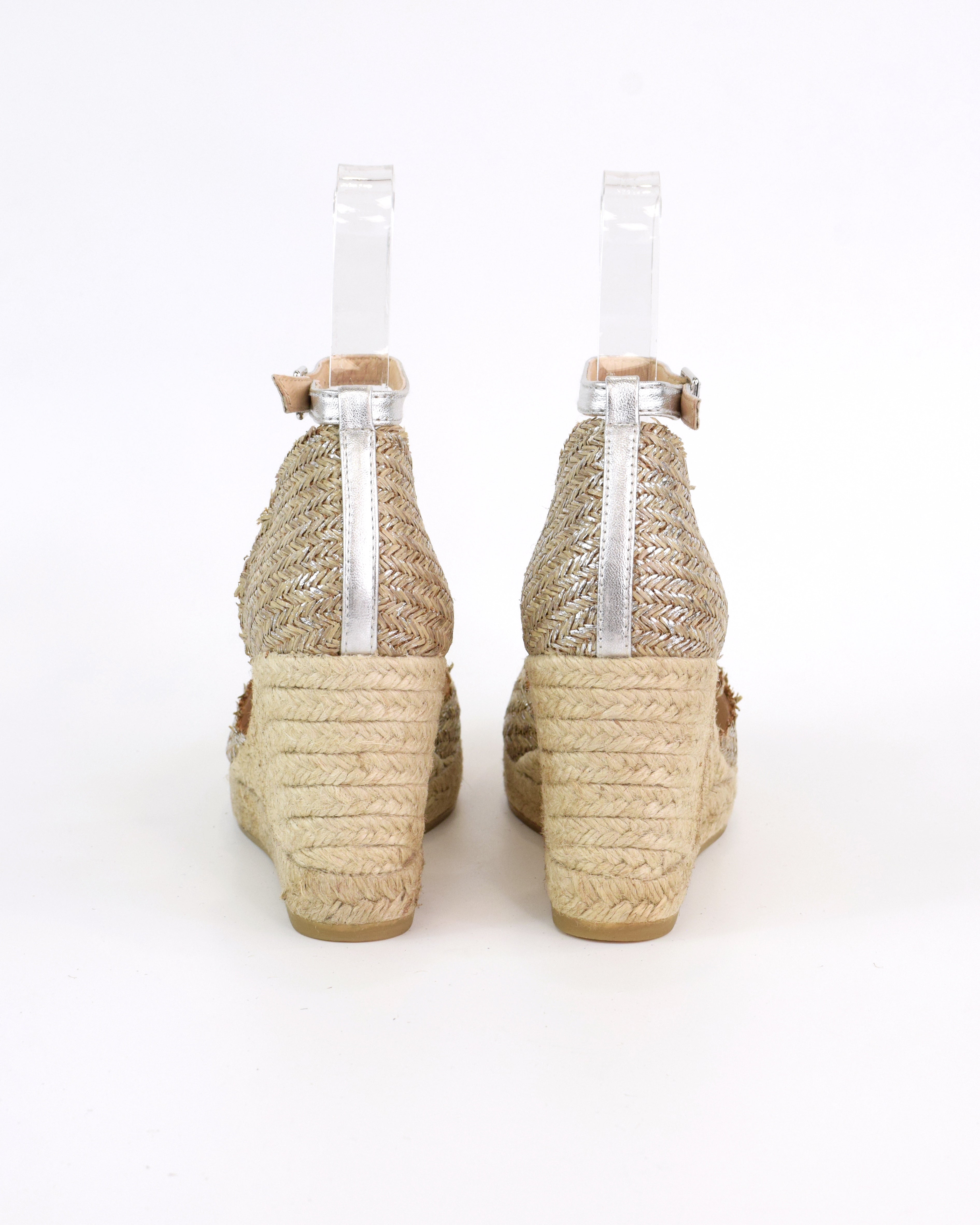 Espadrilles laminata con zeppa