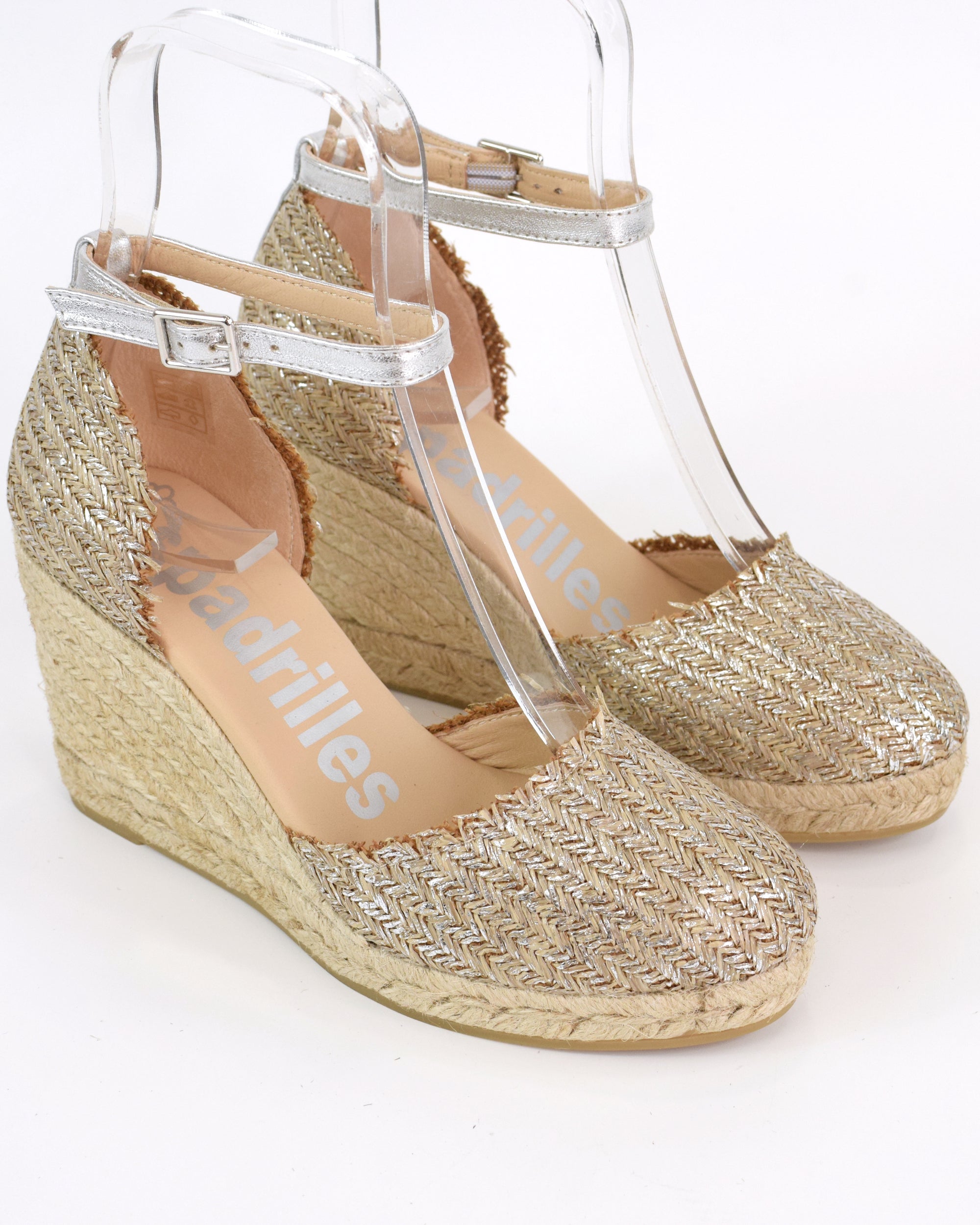 Espadrilles laminata con zeppa