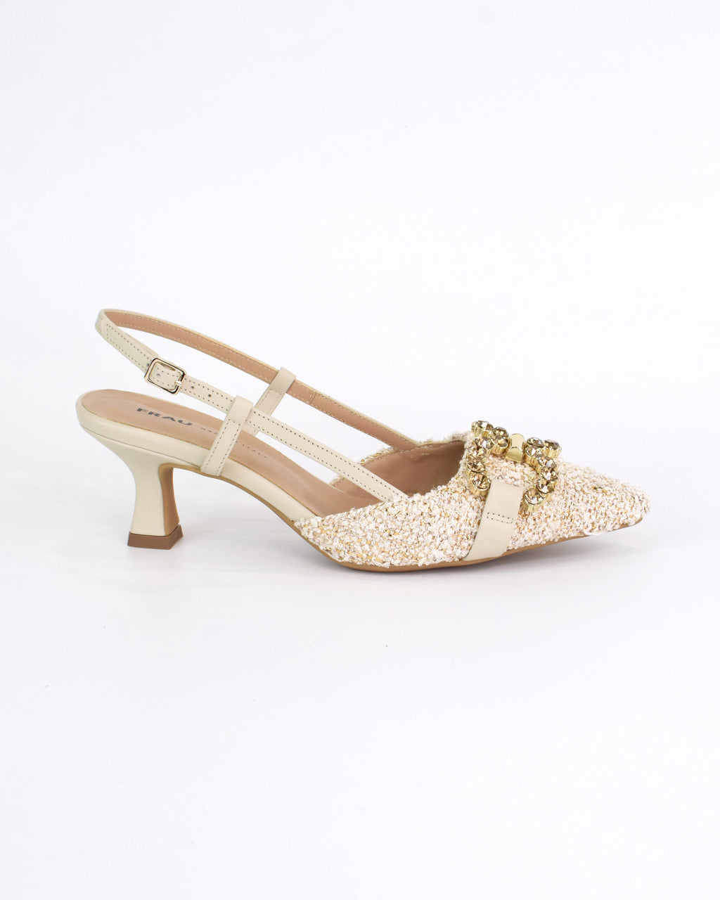 Slingback Gioiello Bouclé con Tacco