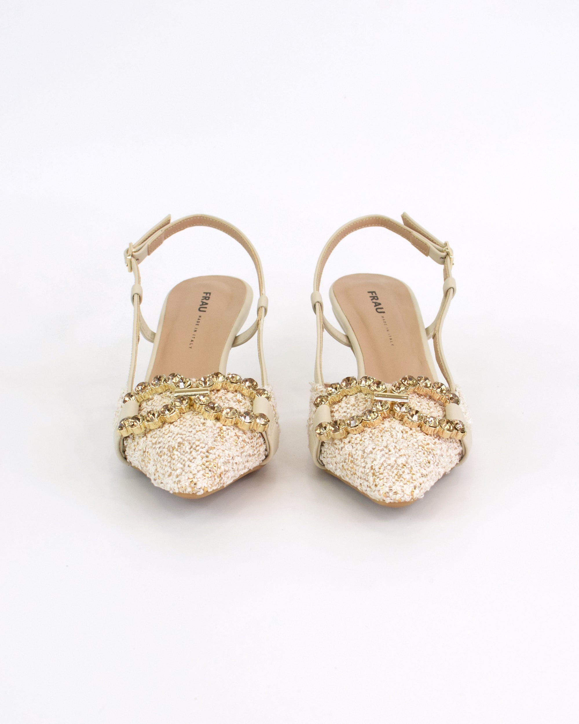 Slingback Gioiello Bouclé con Tacco