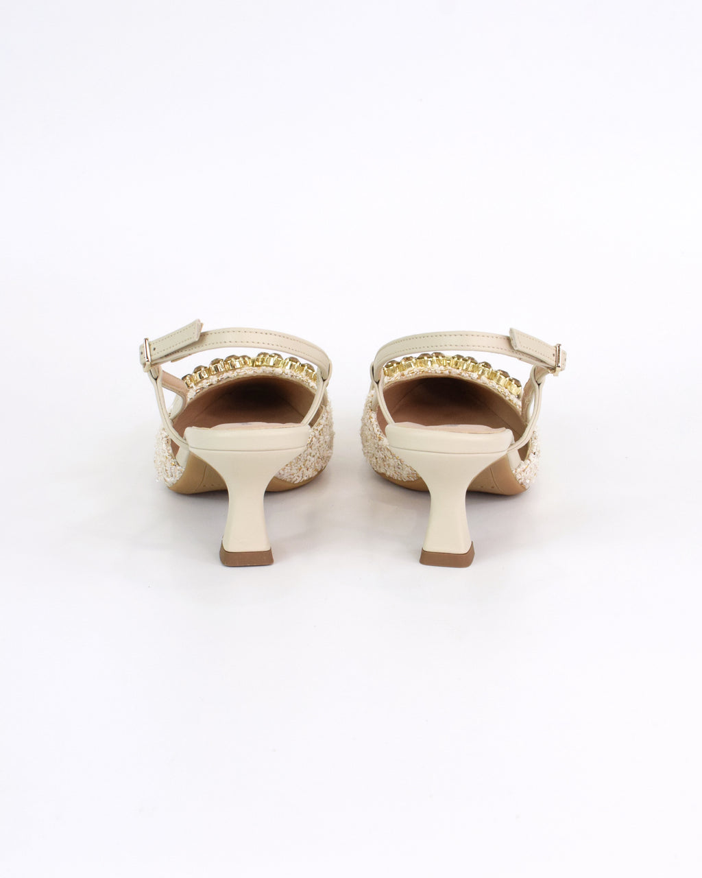 Slingback Gioiello Bouclé con Tacco