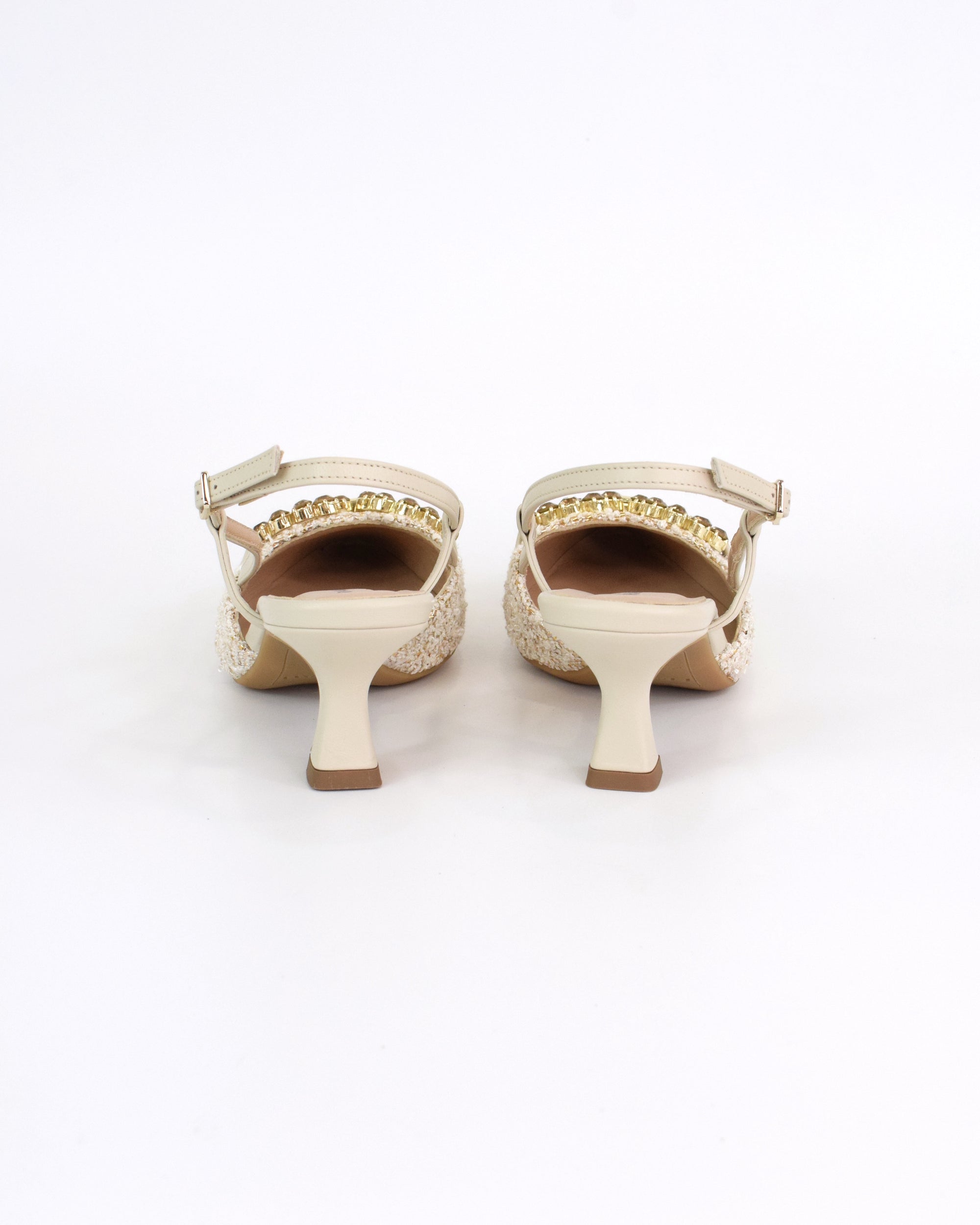 Slingback Gioiello Bouclé con Tacco
