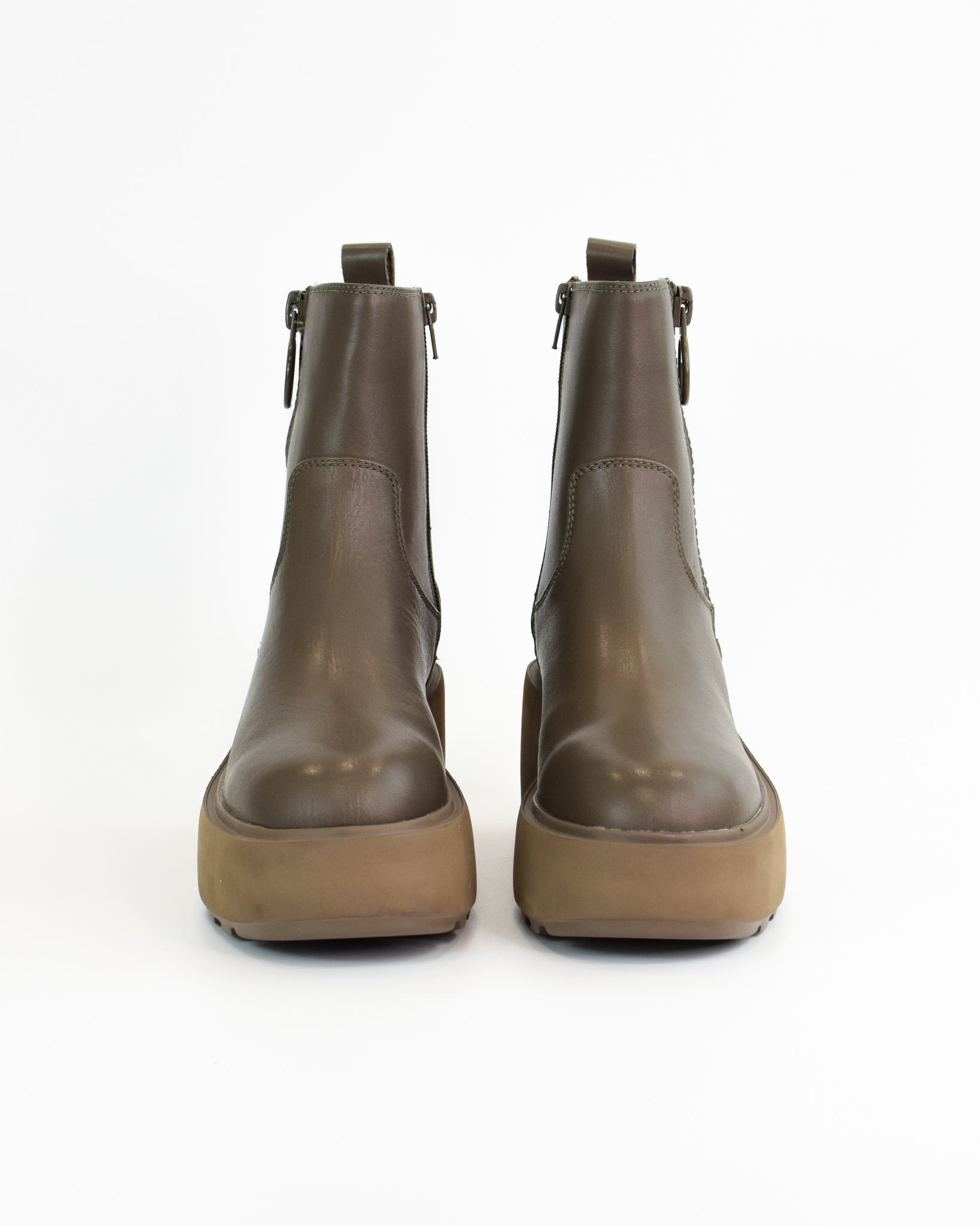 Tronchetti in pelle con cerniera