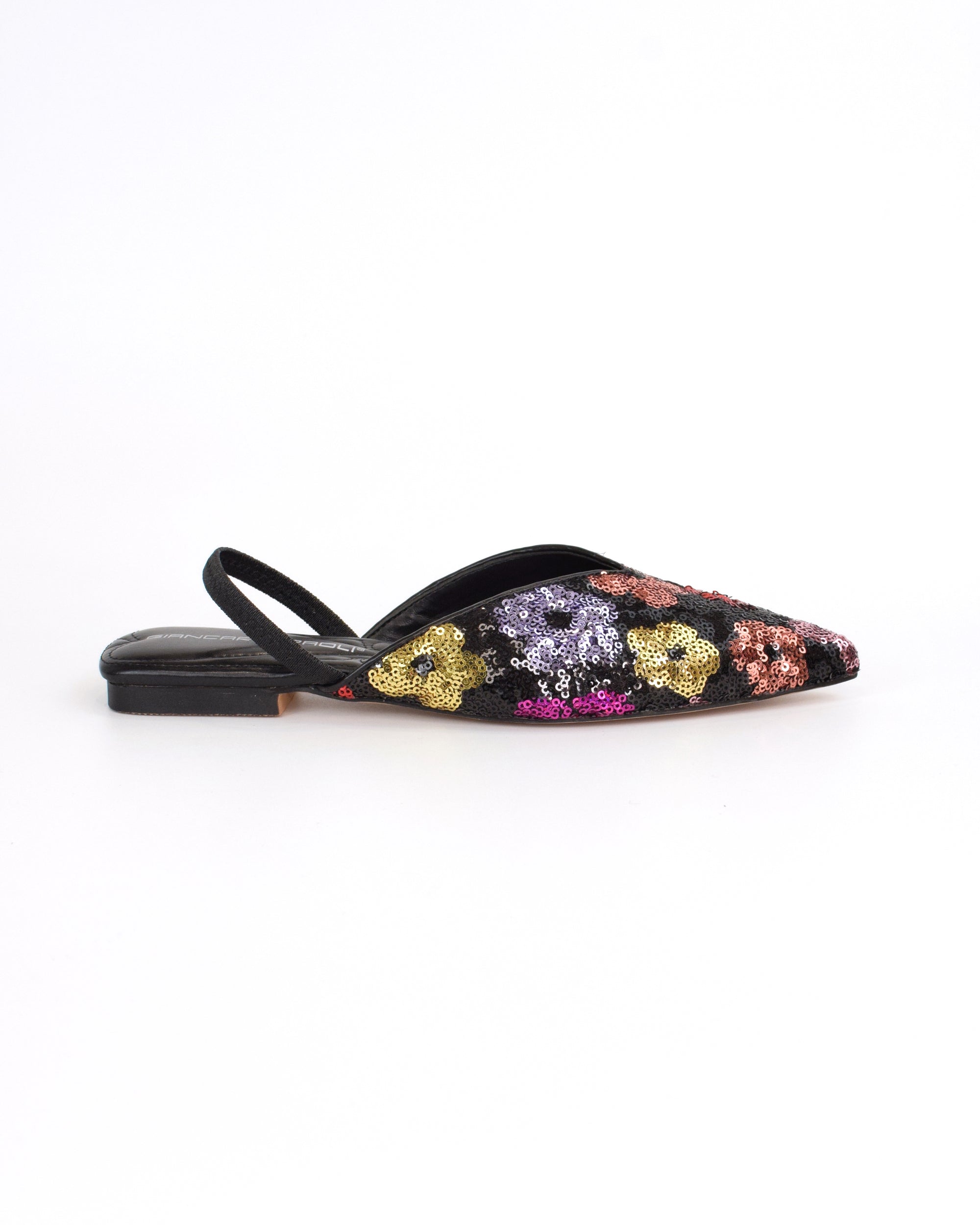 Sabot pailettes con fiocco strass