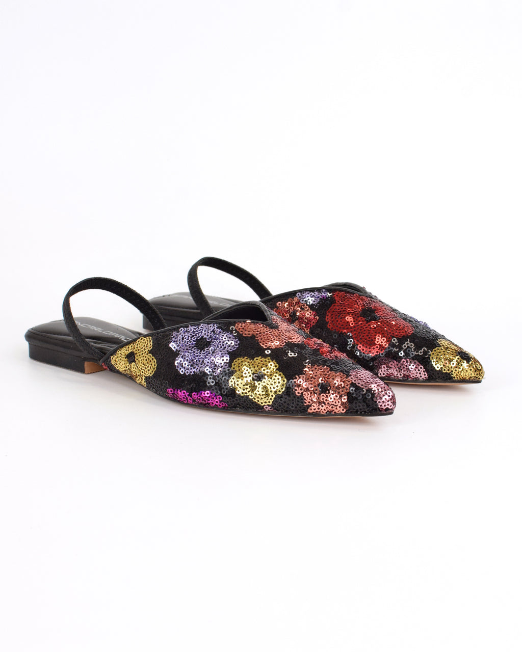 Sabot pailettes con fiocco strass