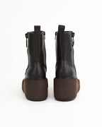 Tronchetti in pelle con cerniera