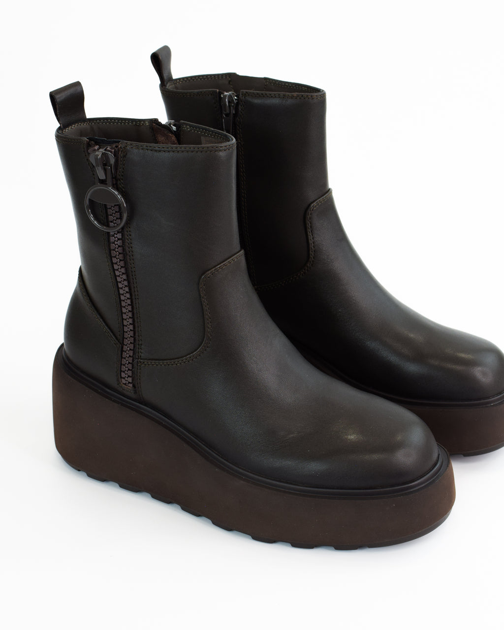 Tronchetti in pelle con cerniera