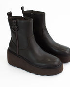 Tronchetti in pelle con cerniera