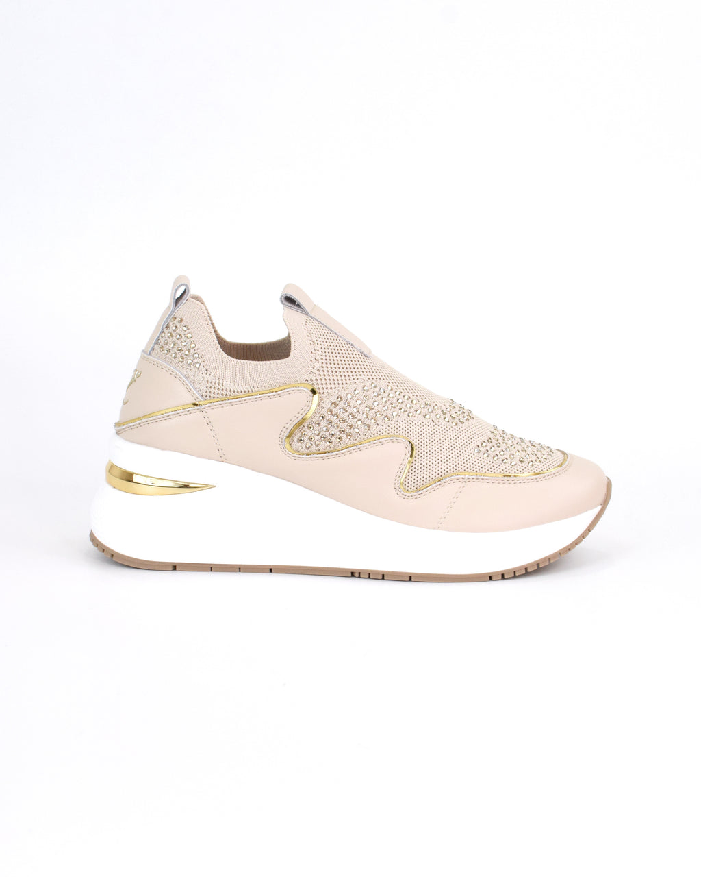 Sneaker slip-on in tessuto e pelle rivestita