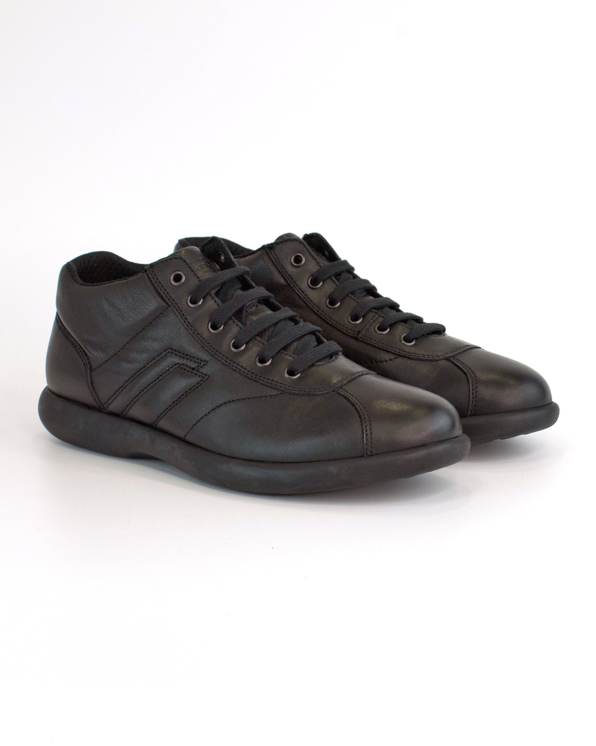 Sneaker casual alta in pelle
