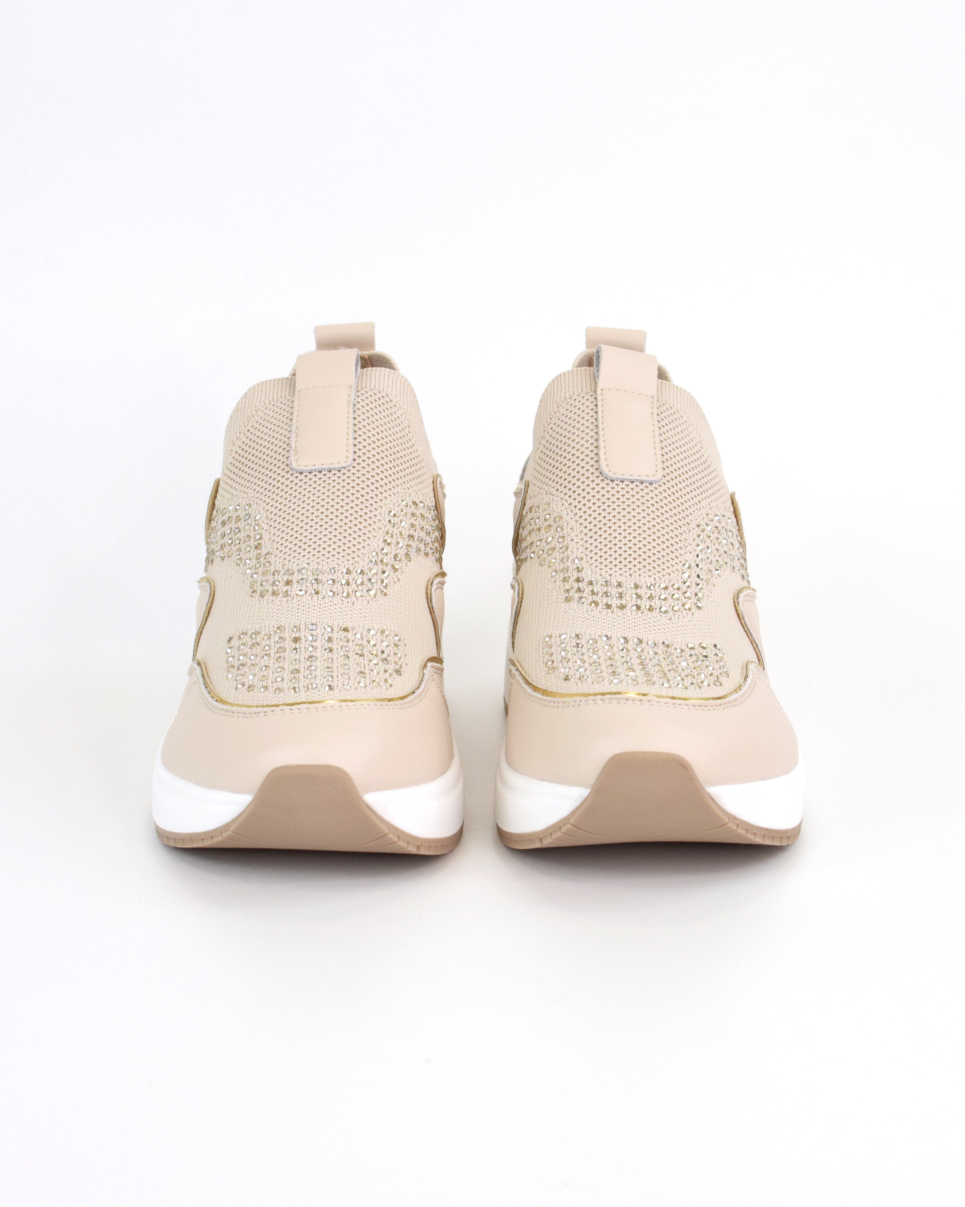 Sneaker slip-on in tessuto e pelle rivestita