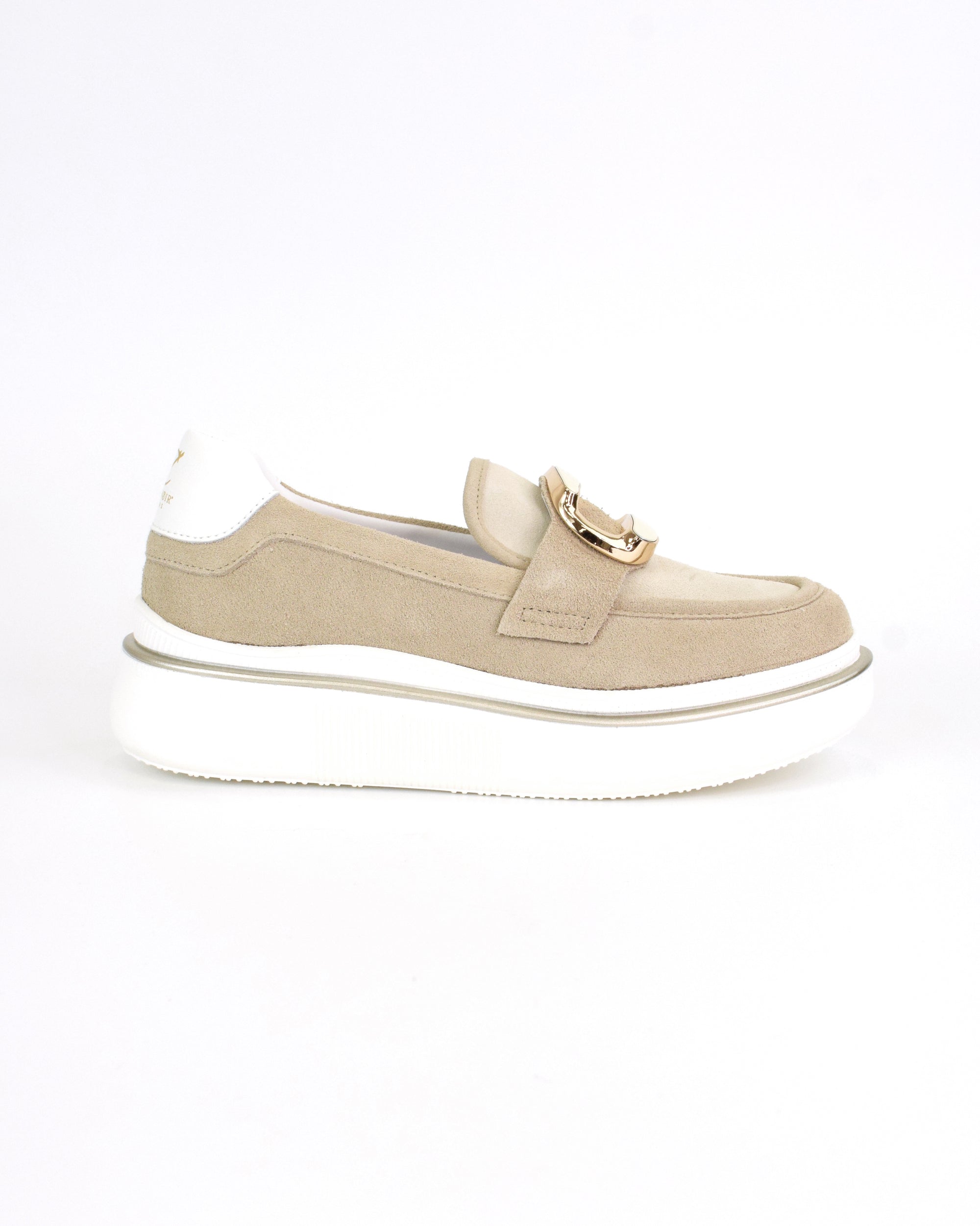 Mocassino in pelle scamosciata con accessorio smaltato