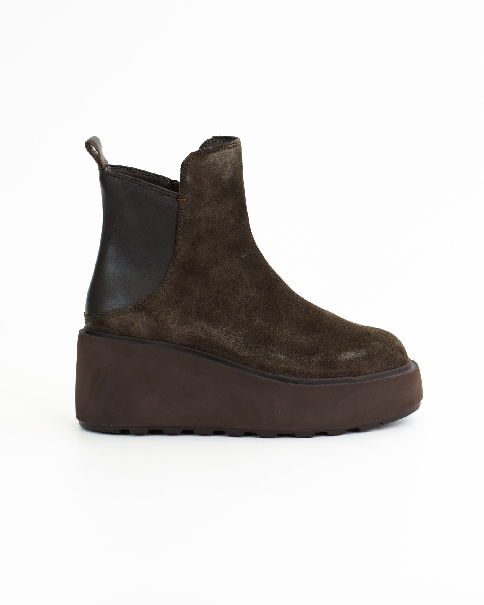 Tronchetti in pelle scamosciata e pelle