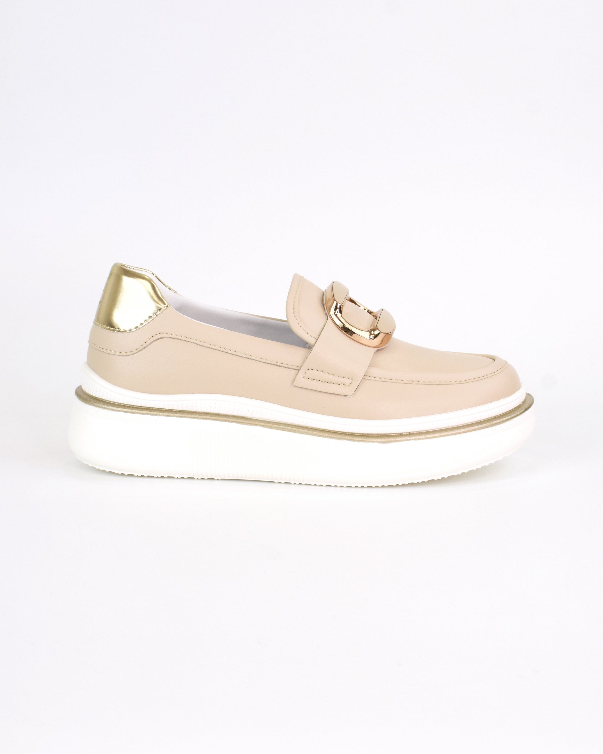Mocassino in pelle con accessorio smaltato