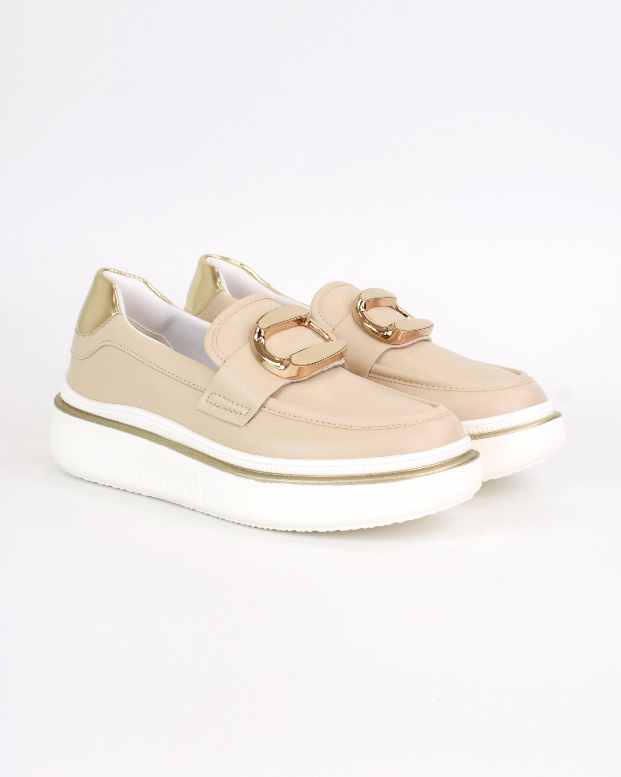 Mocassino in pelle con accessorio smaltato