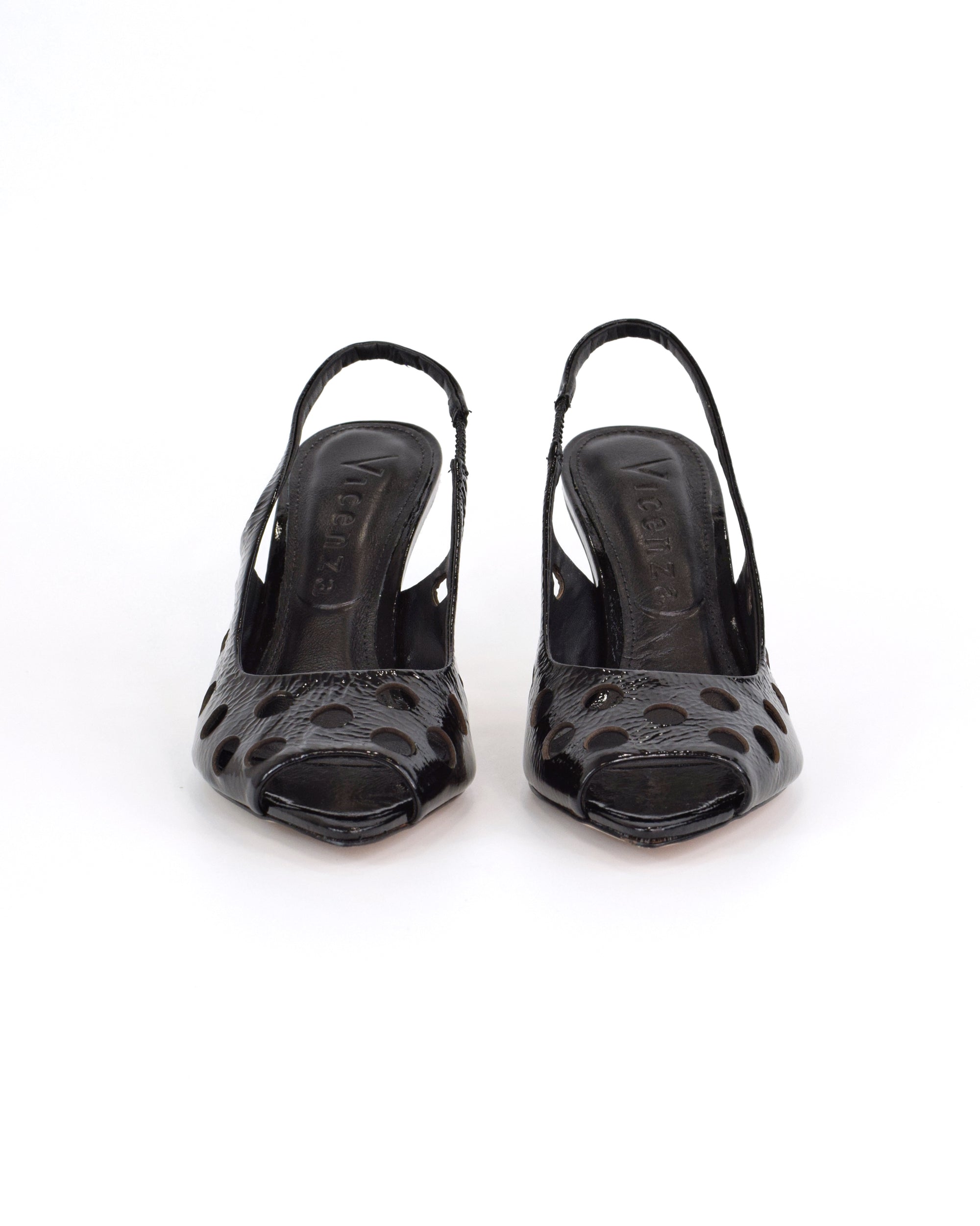 Slingback open toe traforata