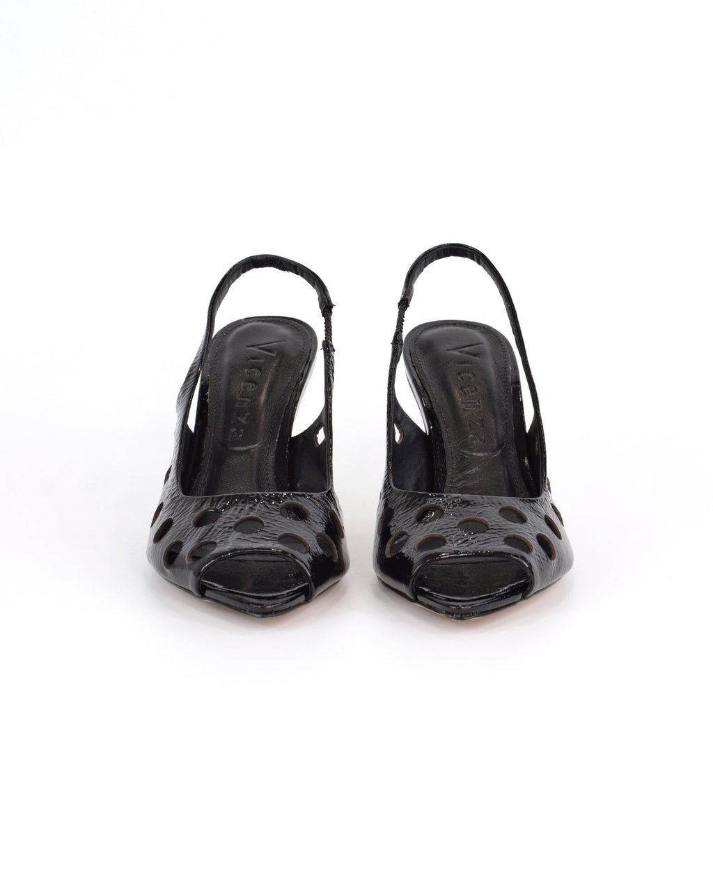 Slingback open toe traforata